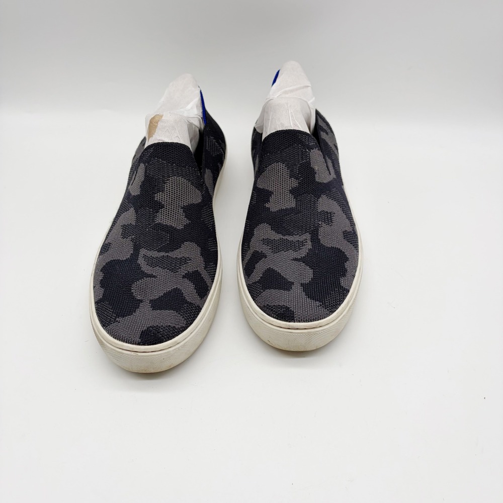 Rothy's The Sneaker Women 9.5 Grey Camo Slip On Knit Sustainable Comfort Shoes - Picture 2 of 9